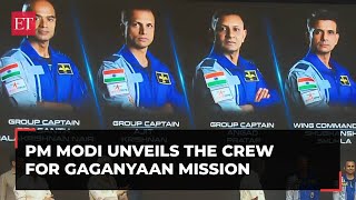 Gaganyaan Mission update PM Modi unveils crew of 4 astronauts for ISROs first manned space mission [upl. by Pebrook388]