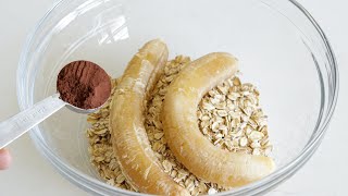 Take oats cocoa and bananas and make this amazing dessert Without added sugar without flour [upl. by Serg]