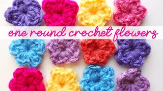 How to Crochet a One Round Flower [upl. by Nylram]