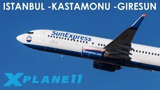 XPlane 11  Flight Istanbul  Kastamonu  Giresun  B737 Sunexpress  VATSIM [upl. by Fillender]