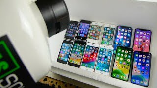 Pouring Liquid Nitrogen on Every iPhone  11 Pro 11 XS XR 8 7 6 5 5C 4S 3G 2G Freeze Test [upl. by Ydna]