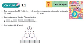 KSSM Matematik Tingkatan 2 Bab 1 pola dan jujukan jom cuba 11 no3 no4 no5 buku teks form2 [upl. by Tace322]