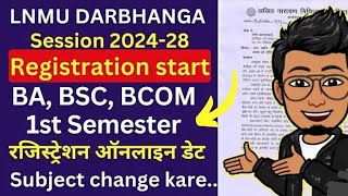 LNMU UG 1st semester Registration start  Session 202428 BA BSC Bcom online registration date [upl. by Coad]