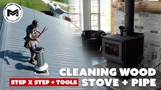 Cleaning Your Wood Stove  Pipe Chimney  Step x Step  Tools  Mad County Barndominium Build [upl. by Malilliw8]