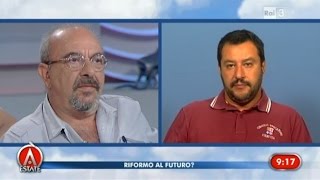 Vauro vs Matteo Salvini quotRazzista e fascistaquot Agorà Estate 05082015 [upl. by Asiel]