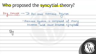 Who proposed the syncytial theory [upl. by Domash]