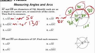 Geometry 1057 Measuring Angles and Arcs [upl. by Lertnom494]