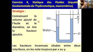 Exercice 4 Statique des Fluides équation fondamentale de lhydrostatique manomètres [upl. by Belden]