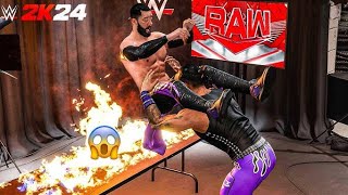 Damian priest vs Finn balor Backstage brawling match Wwe 2K24 [upl. by Hartwell]