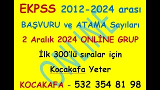 EKPSS 2012 2024 yılarına ait sınav başvuru sayıları ve atama sayıları [upl. by Charron]