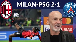 CHAMPIONS MILANPSG 21 LEAO E GIROUD RIAPRONO LA QUALIFICAZIONE PIOLI ERA DIFFICILE MA SIAMO [upl. by Olympias]