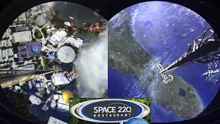 Space Elevator at Space 220 Restaurant in EPCOT  All Views from the quotStellarvatorquot From 4 Rides [upl. by Shirl]