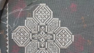 hand embroidery khamak dozi hardanger embroidery آموزش خامک دوزی دمپا شلوار [upl. by Chappelka]