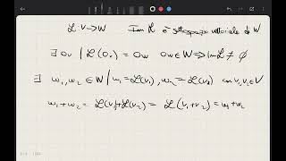 Dimostrazione limmagine di unapplicazione lineare L  V → W è sottospazio vettoriale di W [upl. by Danielson]