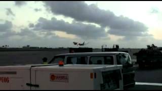 Caribbean Airlines B767 departs Barbados Airport [upl. by Alimat]