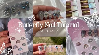 Butterfly Nails  Korean Gel Polish  ASMR minimal talking [upl. by Hubing]