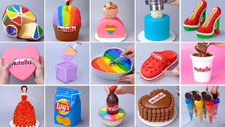 1000 Oddly Satisfying Rainbow Cake Decorating Compilation  So Yummy Chocolate Cake Hacks Tutorials [upl. by Amahcen]