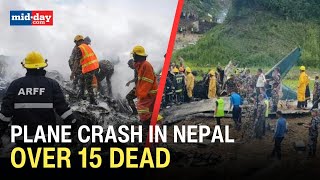 Nepal plane crash Saurya Airlines crashes during takeoff in Kathmandu over 15 dead [upl. by Ungley]