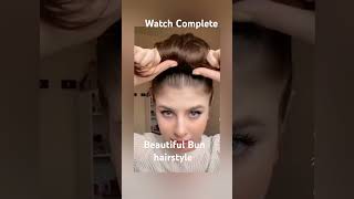 Easy and beautiful hairstyle bunhairstyle hair hairstylist trending ytshorts sneakpeak [upl. by Flem]