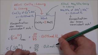 Beispiel 1 Löslichkeitsprodukt vs Ionenprodukt Kommt es zur Fällung [upl. by Anitteb]