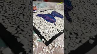 Eggshell Mosaic Art🦋art craft eggshell mosaicart shorts [upl. by Anaig]