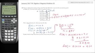 Problem 35 January 2017 Algebra I Common Core Regents Exam  JuanTutorscom [upl. by Innoc253]