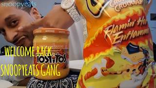 Flamin Hot Cheetos Mukbang with Tostitos Cheese Dip [upl. by Rock]