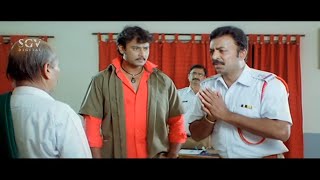 Darshan Super Scam to Teach Lesson to Traffic Police Scene  Sarathi Kannada Movie [upl. by Erehpotsirhc765]