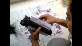 Canon LBP 6000 toner refill How to refill laser printer toner cartridge [upl. by Bac]