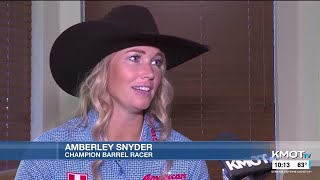 Barrel racer Amberley Snyder brings inspirational story to Minot [upl. by Navannod490]