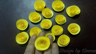 কাগজের গোলাপ বানানোPaper rose flower makingKagojer golaf bananoDiy paper craft [upl. by Garcon496]