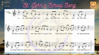 St Johns School Song  Violin  Score Video [upl. by Alphonsa]