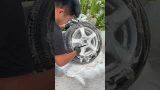 Clean the used SPARE tire Let it be new again detailing cleaning carcleaning satisfying [upl. by Sivar503]