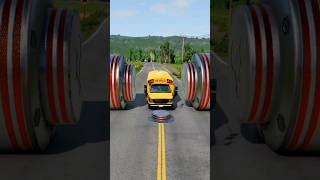 mix Color Bus vs Bollards crashbeamng beamngdrive shorts [upl. by Chisholm]