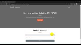 WEB SEDERHANA SPK TOPSIS [upl. by Paten]