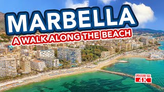 MARBELLA  Beach walk in Marbella Spain [upl. by Bois]