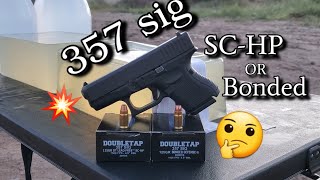 357 sig Glock 33 Doubletap Ammo Test Solid Copper or Bonded Defense Ballistics Gel Test [upl. by Milda298]