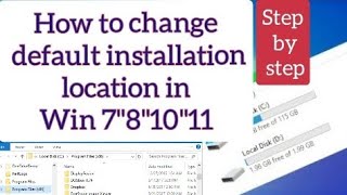 How to Change Default Installation Location in Windows 781011 [upl. by Aneleve]