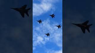 4 mig29s flyby over batajnica airbase [upl. by Hsihsa566]