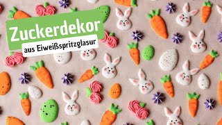 Eigene Zuckerdeko aus Eiweißspritzglasur machen Inkl kostenloser Vorlage 🌸🐰 [upl. by Aicetal]