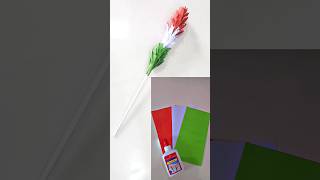 how to make tricolour flowerflower paper craftindependence day craftart craftideas independenc [upl. by Byran593]