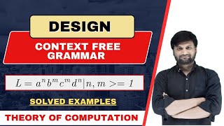 Design Context Free GrammarCFG in Automata Language L anbmcmdn  Example  TOC  FLAT [upl. by Lecroy440]