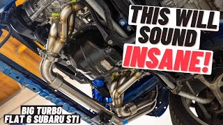 Big Turbo Flat 6 Subaru WRXSTI Custom Exhaust Manifold [upl. by Anitrebla]