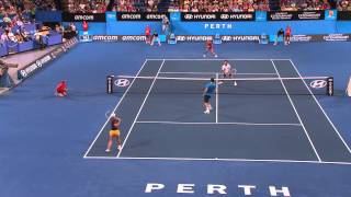 Crazy Match Point Save  Australia v Serbia Hyundai Hopman Cup 2013 [upl. by Talbot19]