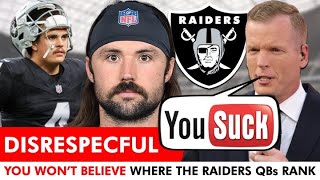 Chris Simms DISRESPECTS Aidan O’Connell amp Gardner Minshew In Top 40 QB Countdown  Raiders Rumors [upl. by Jacinto]