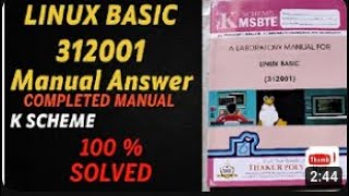 3122001 LINUX BASIC Manual Answer MSBTE K Scheme Semester2 Diploma [upl. by Okiek439]