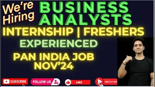 Business Analyst Jobs 2024  Business Analyst Jobs in India  Business Analyst Jobs for freshers [upl. by Ubana]