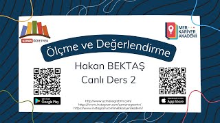 Uzman Öğretmenlik Sınavı Ölçme ve Değerlendirme Canlı Dersi2 [upl. by Henig688]