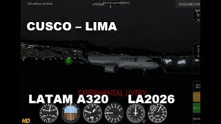 Geofs Cusco  Lima CUZ  LIM LA2026 LATAM A320 [upl. by Anahsal789]