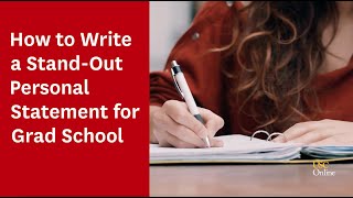 How to Write a StandOut Personal Statement For Grad School [upl. by Laehpar]